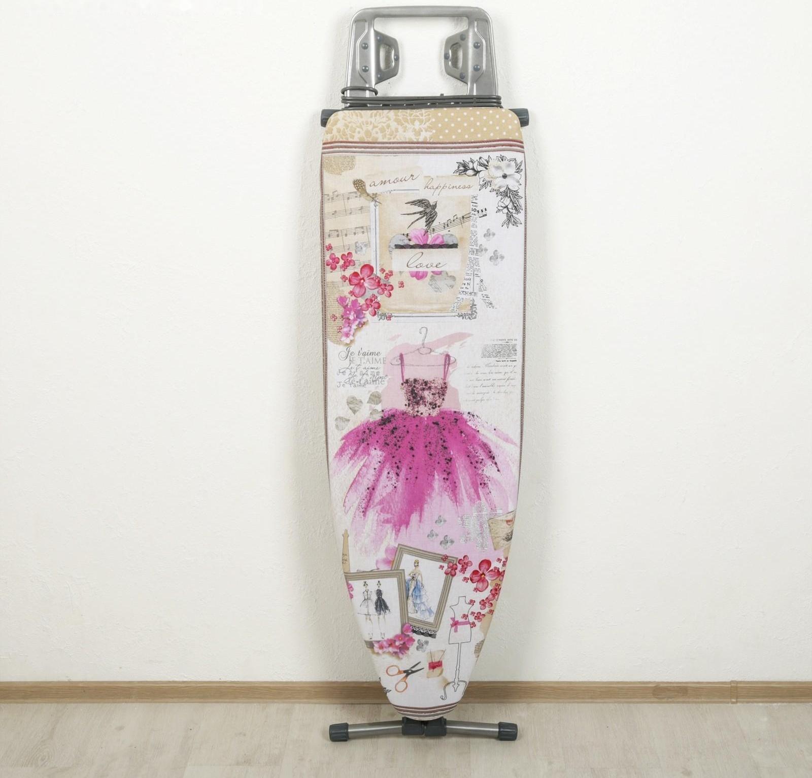 Доска гладильная Nika «Ника 10», 122×40 см, регулируемая высота до 90 см, европодставка, рисунок МИКС