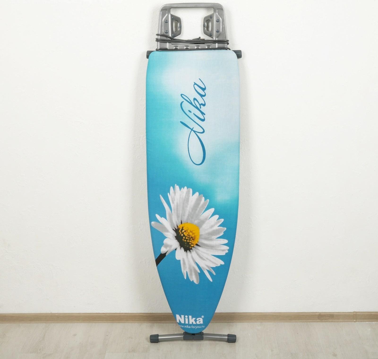 Доска гладильная Nika «Ника 10», 122×40 см, регулируемая высота до 90 см, европодставка, рисунок МИКС