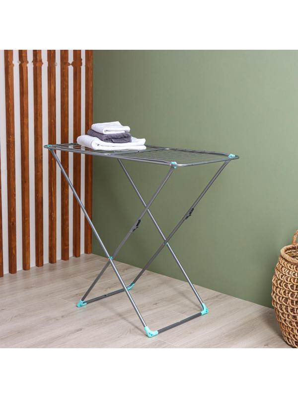 Сушилка для белья напольная складная 18 м, высота от пола 95 см, ширина 54 см, цвет серый