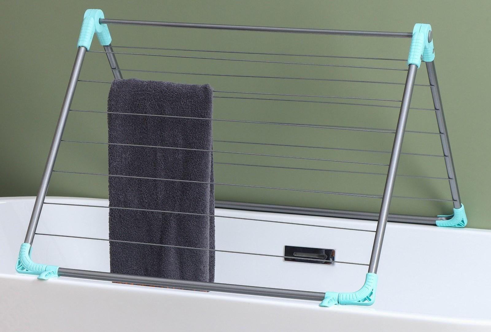 Сушилка для белья на ванну складная, рабочая длина 10 м, цвет МИКС
