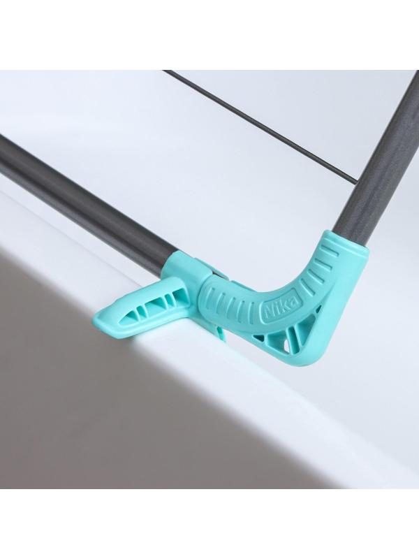 Сушилка для белья на ванну складная, рабочая длина 10 м, цвет МИКС