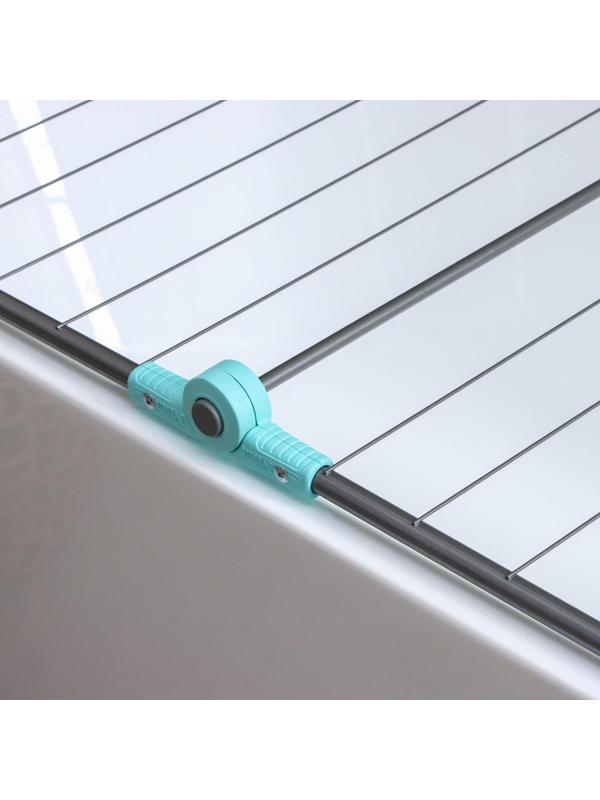 Сушилка для белья на ванну складная, рабочая длина 10 м, цвет МИКС