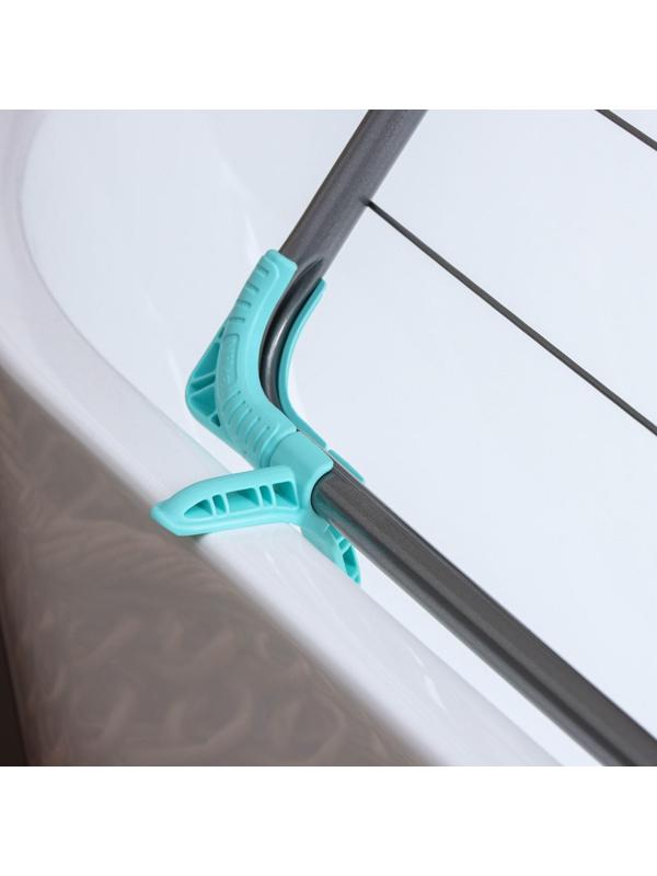 Сушилка для белья на ванну складная, рабочая длина 10 м, цвет МИКС