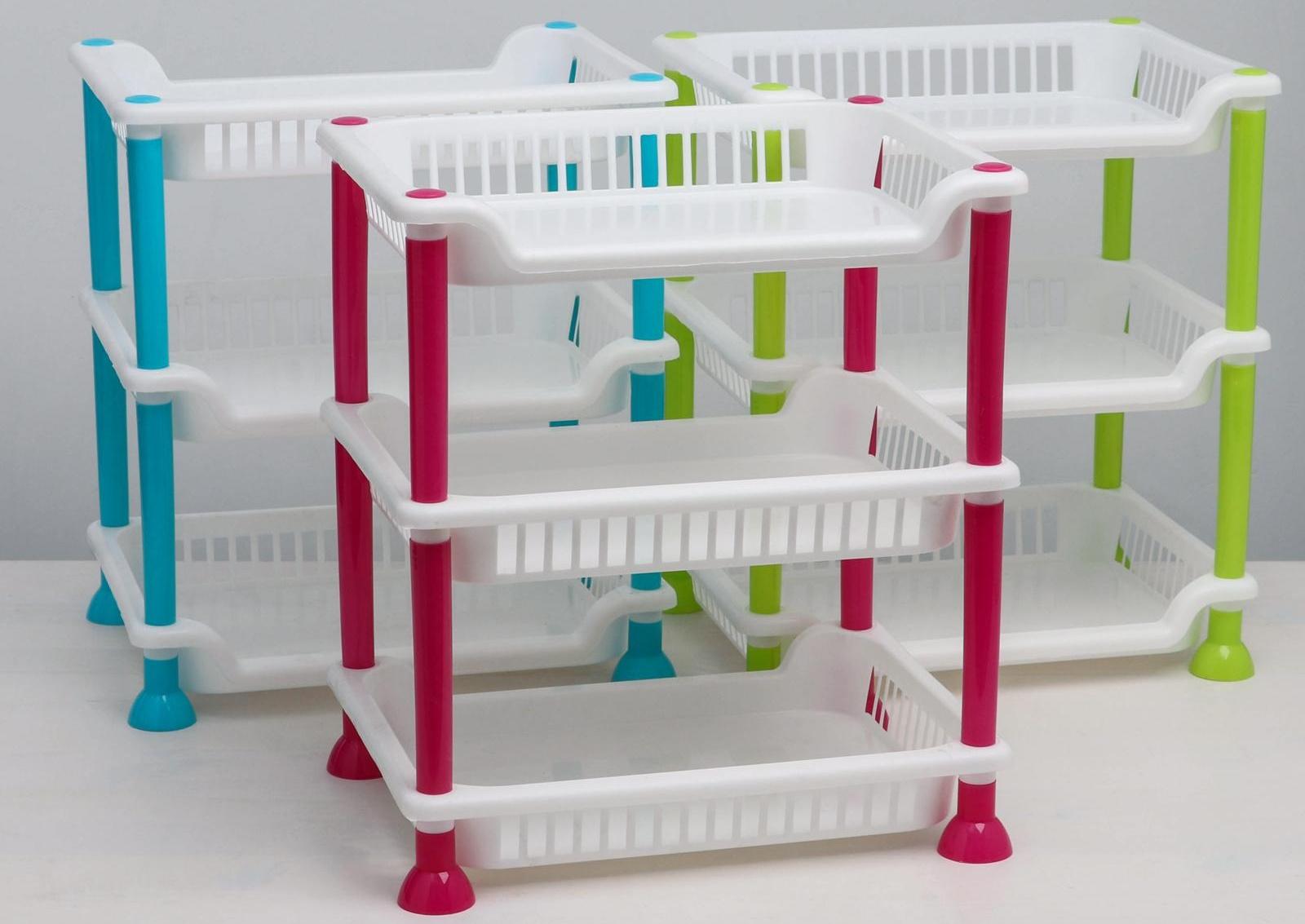 Этажерка настольная 3-х секционная, цвет МИКС