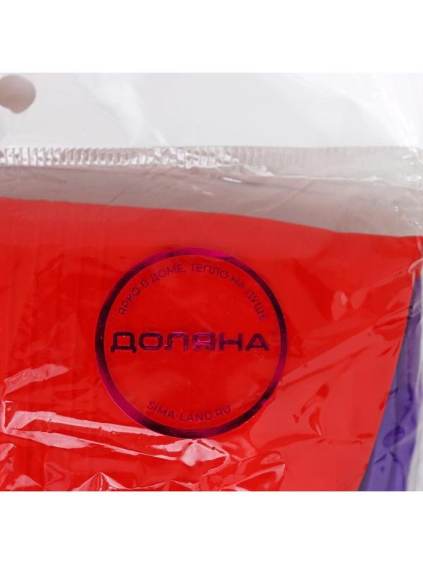 Перчатки хозяйственные резиновые с утеплителем, размер L, длинные манжеты, 110 гр, цвет красный