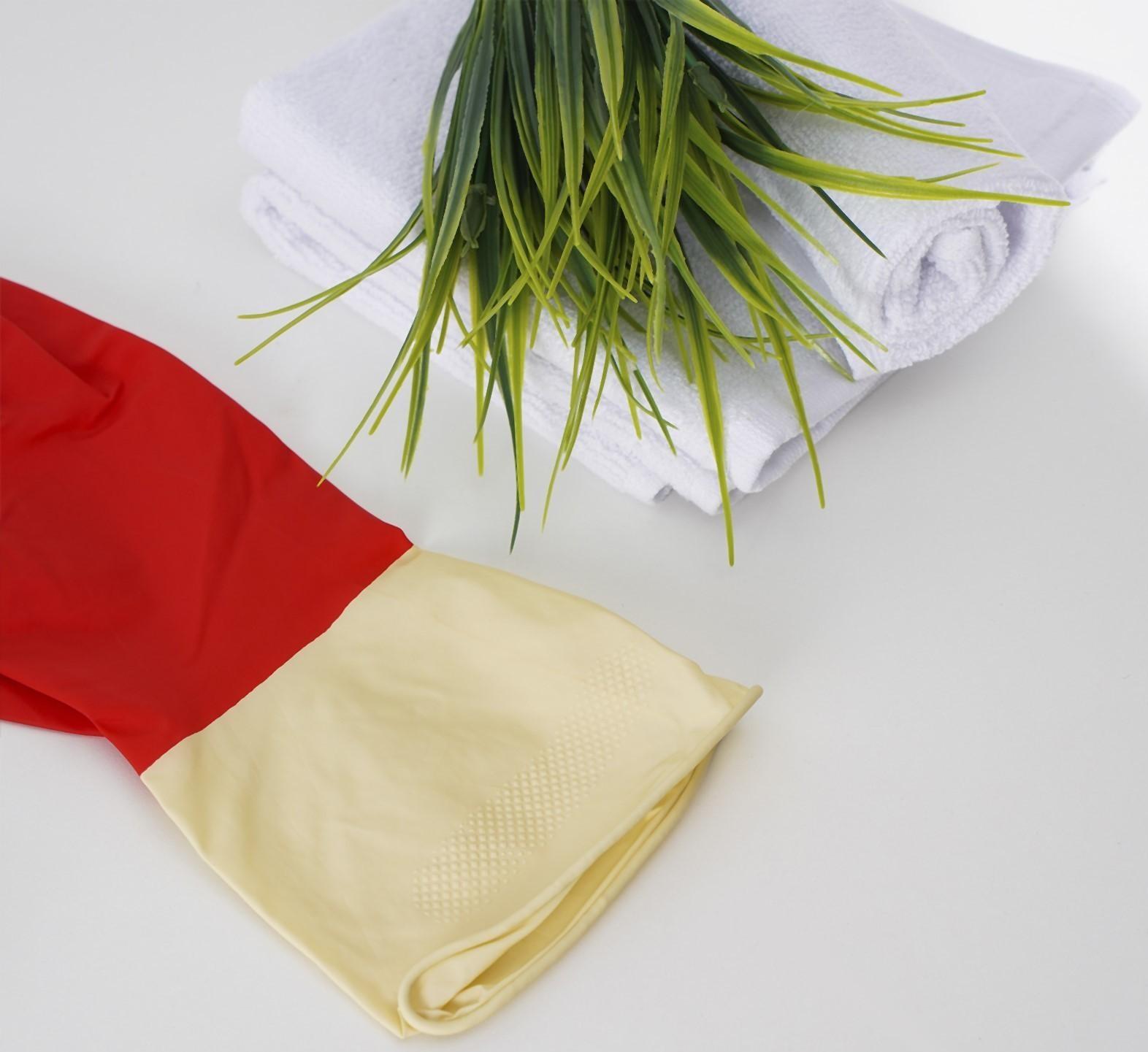 Перчатки хозяйственные резиновые Доляна, размер L, плотные, 50 гр, цвет красный