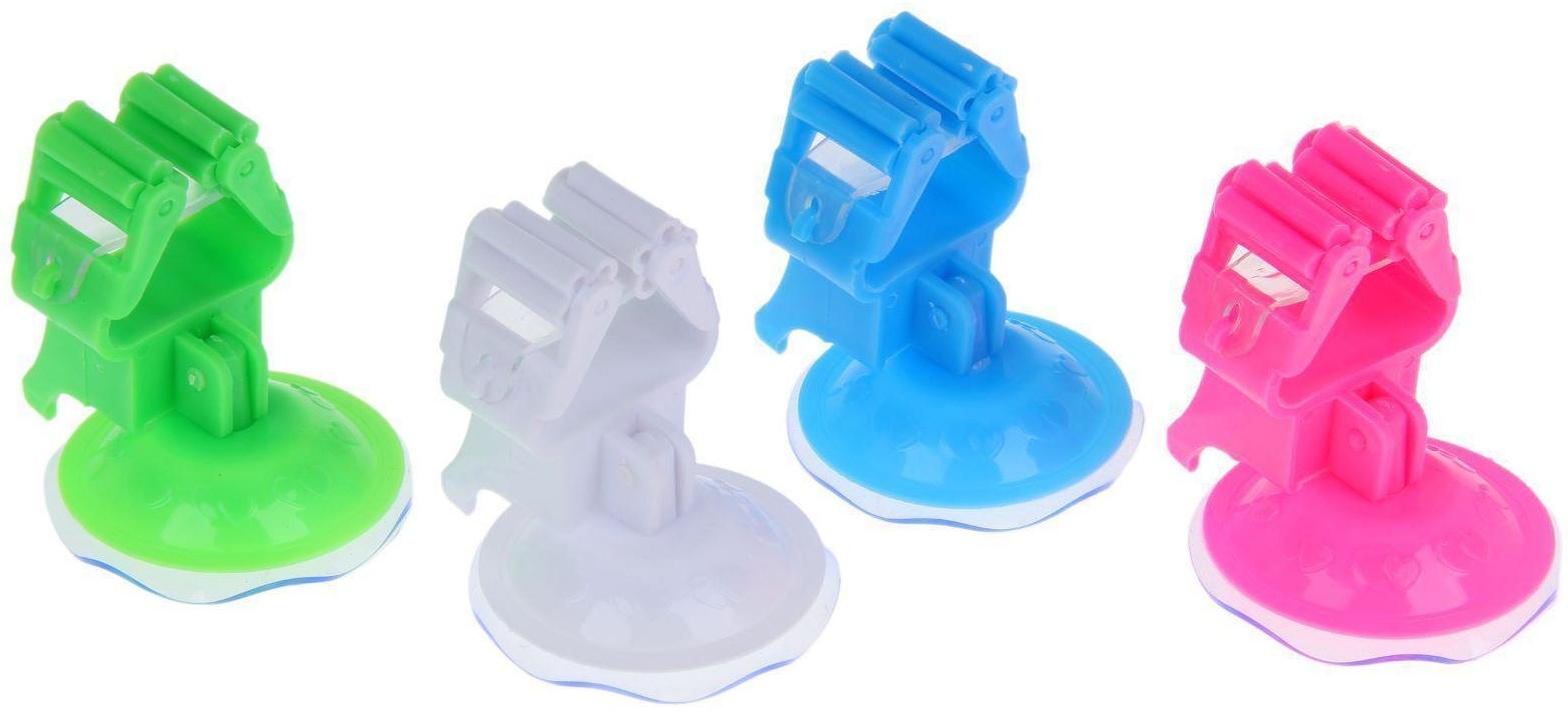 Держатель для уборочного инвентаря на вакуумной присоске, 5,5×5,5×7 см, цвет МИКС