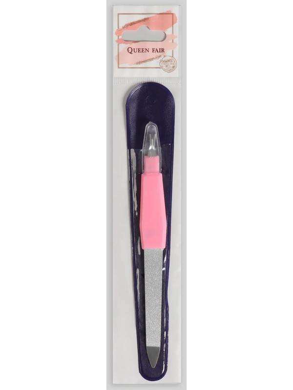 Пилка-триммер металлическая для ногтей, с защитным колпачком, 14 см, цвет МИКС