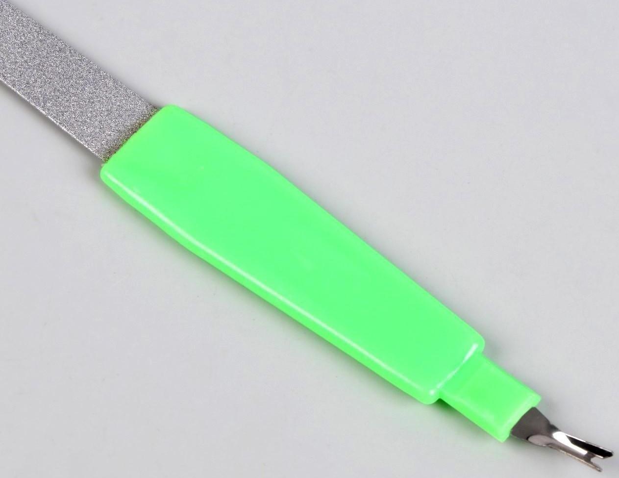 Пилка-триммер металлическая для ногтей, с защитным колпачком, 16,5 см, цвет МИКС