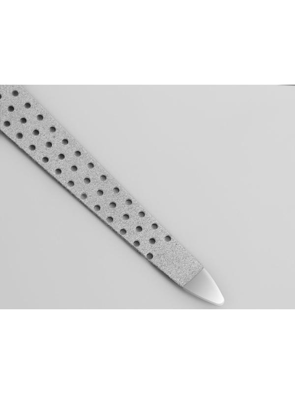 Пилка-триммер металлическая для ногтей, перфорированная, с защитным колпачком, 13 см, в чехле, цвет чёрный