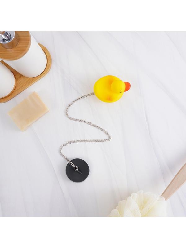 Пробка для ванны с игрушкой Доляна «Утёнок», d=5 см (внутренний d=4 см), цепочка 40 см