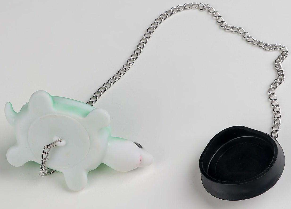 Пробка для ванны с игрушкой Доляна «Черепаха», d=4 см (5 см по верху), цепочка 40 см