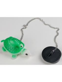 Пробка для ванны с игрушкой Доляна «Черепаха», d=4 см (5 см по верху), цепочка 40 см