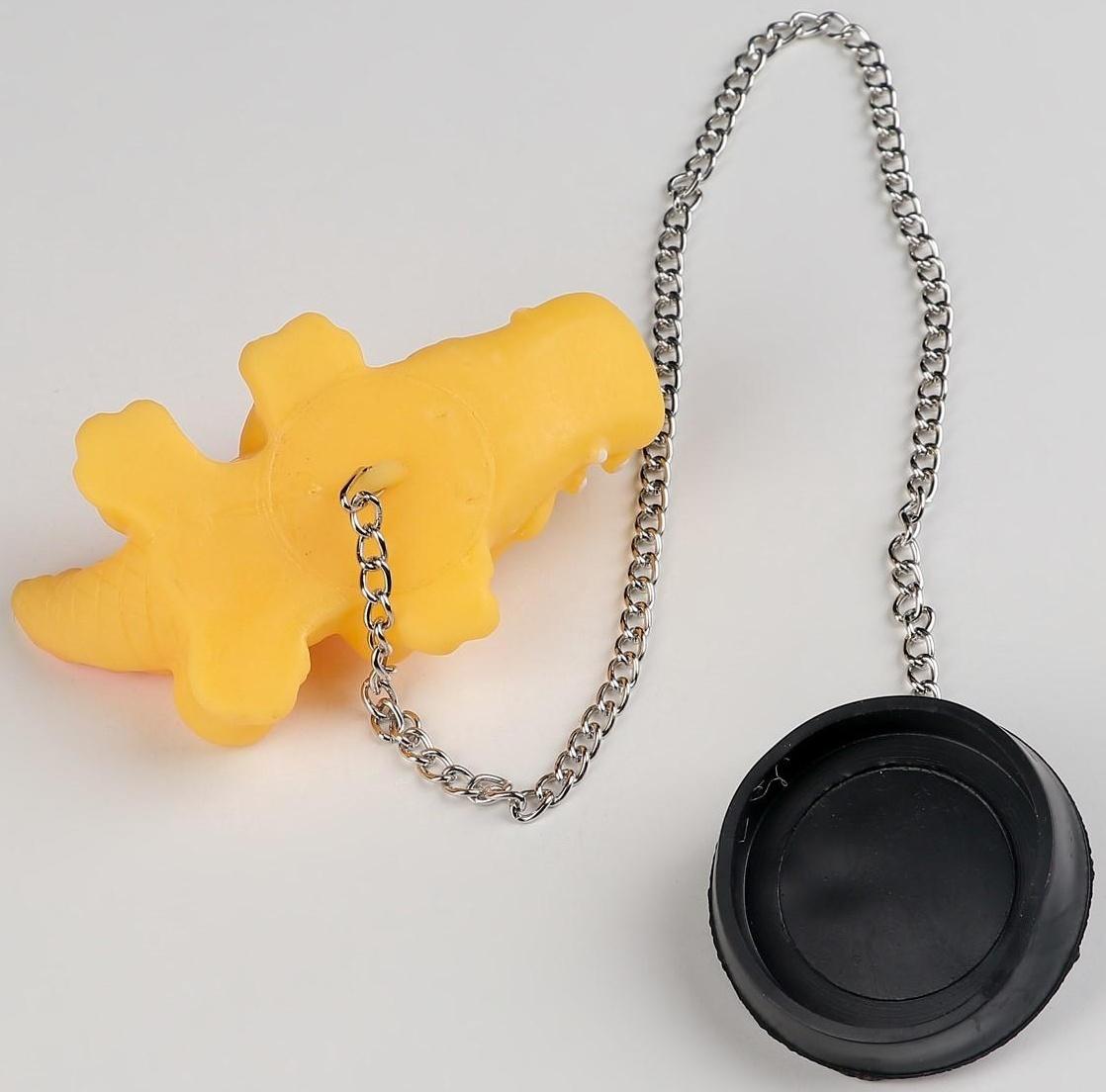 Пробка для ванны с игрушкой Доляна «Крокодил», d=5 см (внутренний d=4,5 см), цепочка 40 см