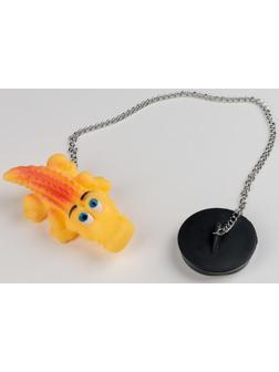 Пробка для ванны с игрушкой Доляна «Крокодил», d=5 см (внутренний d=4,5 см), цепочка 40 см