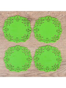 Набор подставок под горячее «Чаепитие», 4 шт, 10 см, цвет МИКС