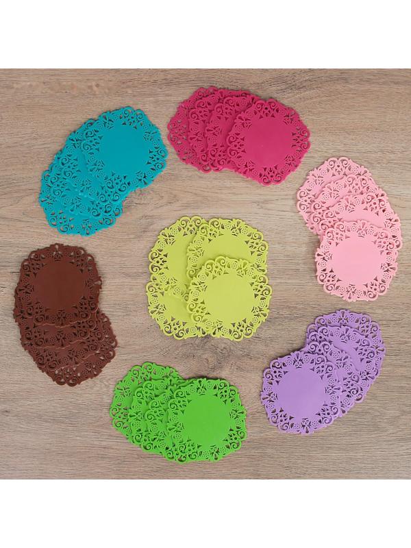 Набор подставок под горячее «Чаепитие», 4 шт, 10 см, цвет МИКС