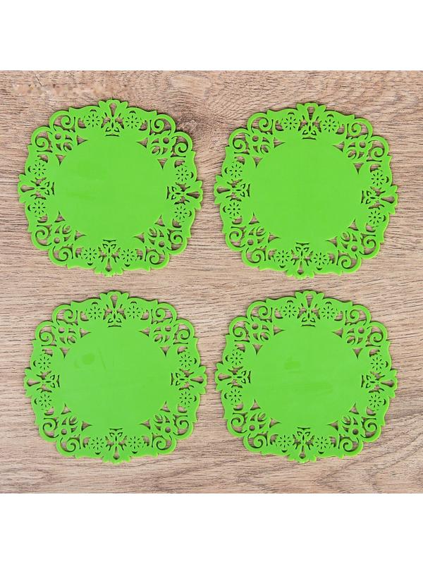 Набор подставок под горячее «Чаепитие», 4 шт, 10 см, цвет МИКС