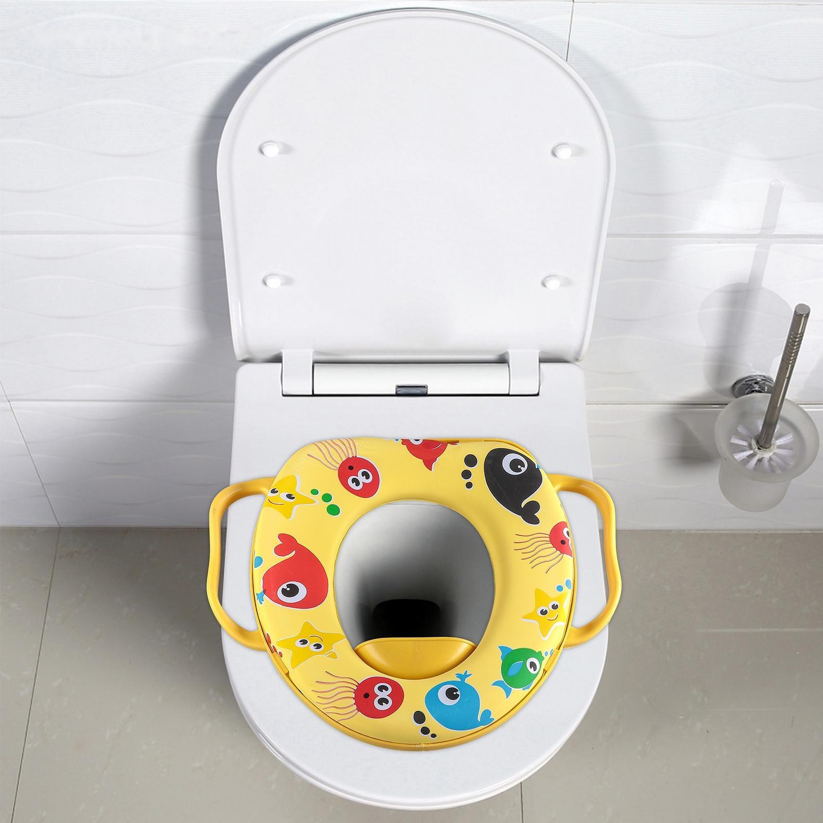 Сиденье для унитаза детское с ручками Доляна «Морские жители», 30×36 см