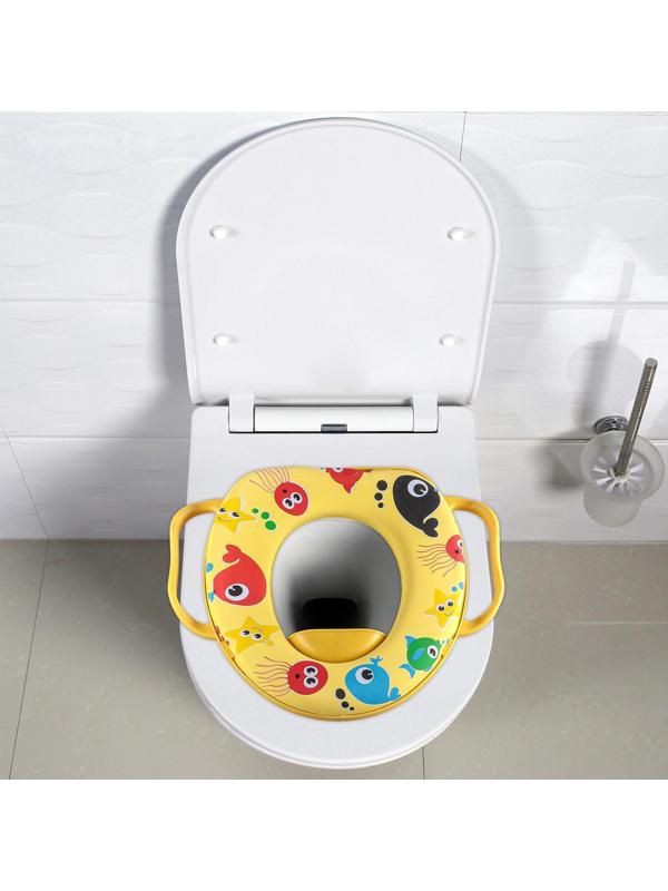 Сиденье для унитаза детское с ручками Доляна «Морские жители», 30×36 см