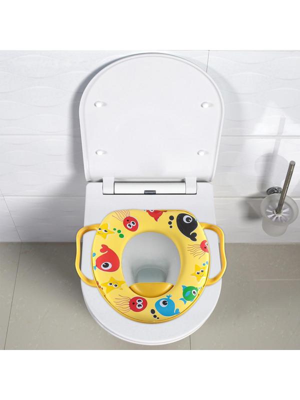 Сиденье для унитаза детское с ручками Доляна «Морские жители», 30×36 см
