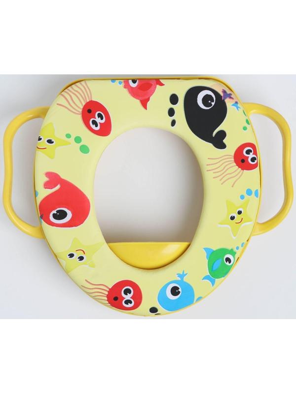 Сиденье для унитаза детское с ручками Доляна «Морские жители», 30×36 см
