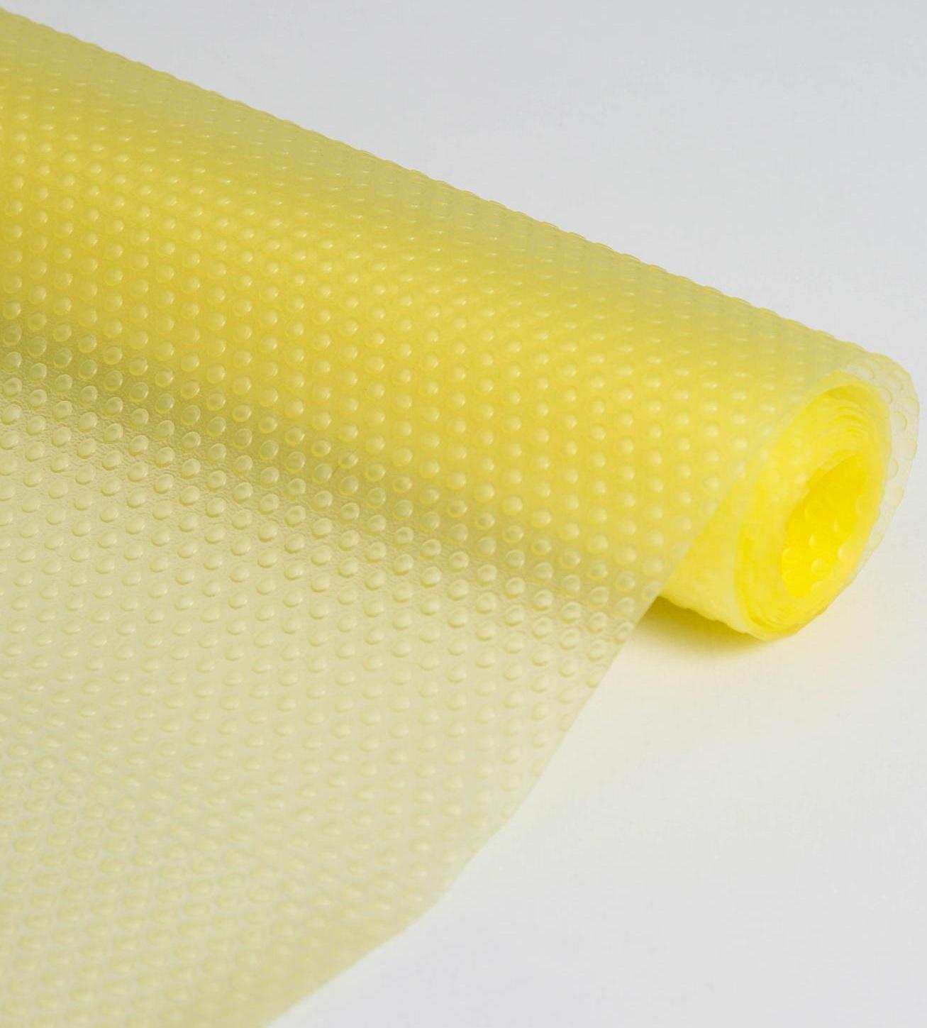 Коврик противоскользящий Доляна «Круги», 30×150 см, цвет прозрачный жёлтый