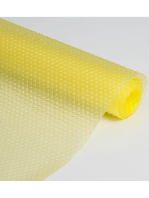 Коврик противоскользящий Доляна «Круги», 30×150 см, цвет прозрачный жёлтый