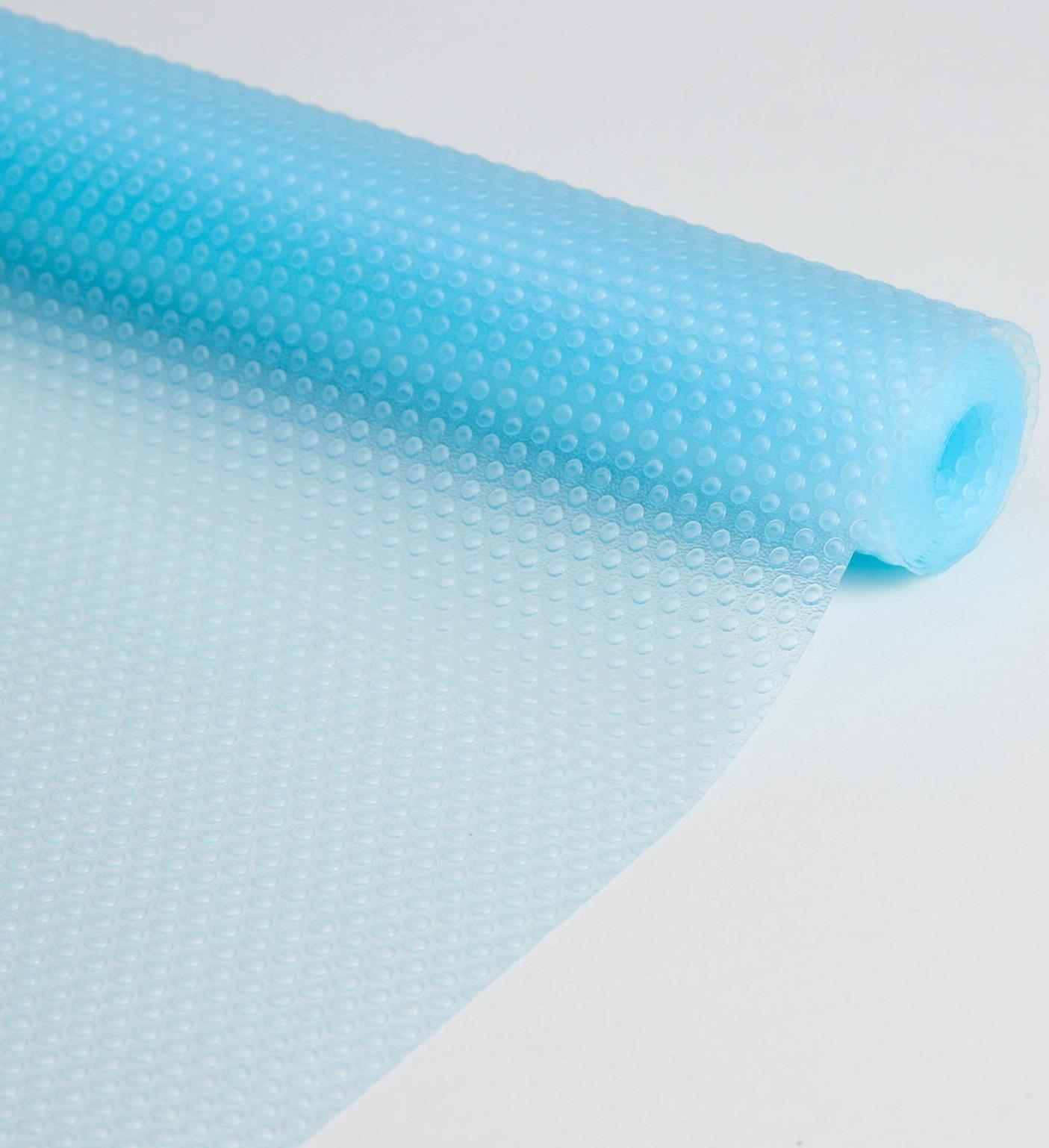 Коврик противоскользящий Доляна «Круги», 30×150 см, цвет прозрачный голубой