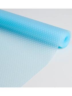 Коврик противоскользящий Доляна «Круги», 30×150 см, цвет прозрачный голубой
