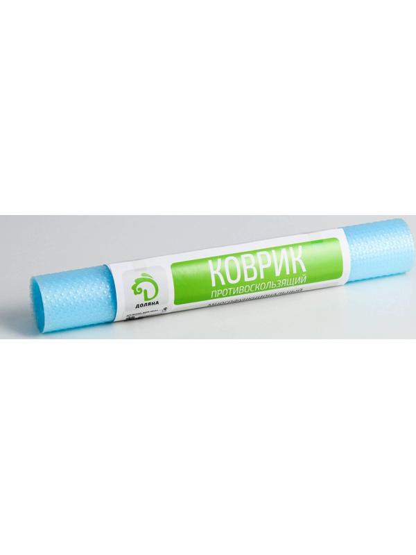 Коврик противоскользящий Доляна «Круги», 30×150 см, цвет прозрачный голубой