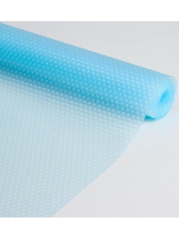 Коврик противоскользящий Доляна «Круги», 30×150 см, цвет прозрачный голубой