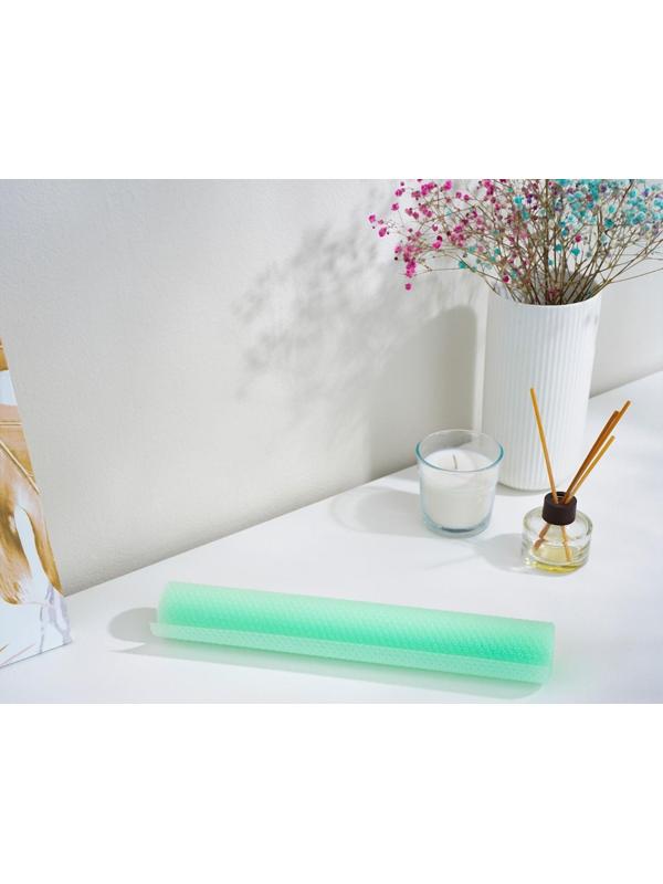 Коврик противоскользящий Доляна «Круги», 30×150 см, цвет прозрачный зелёный