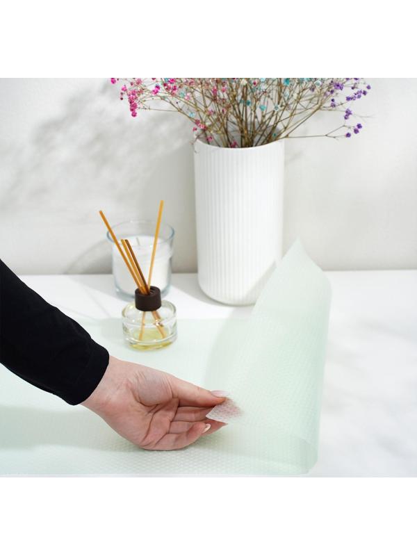 Коврик противоскользящий Доляна «Круги», 30×150 см, цвет прозрачный зелёный