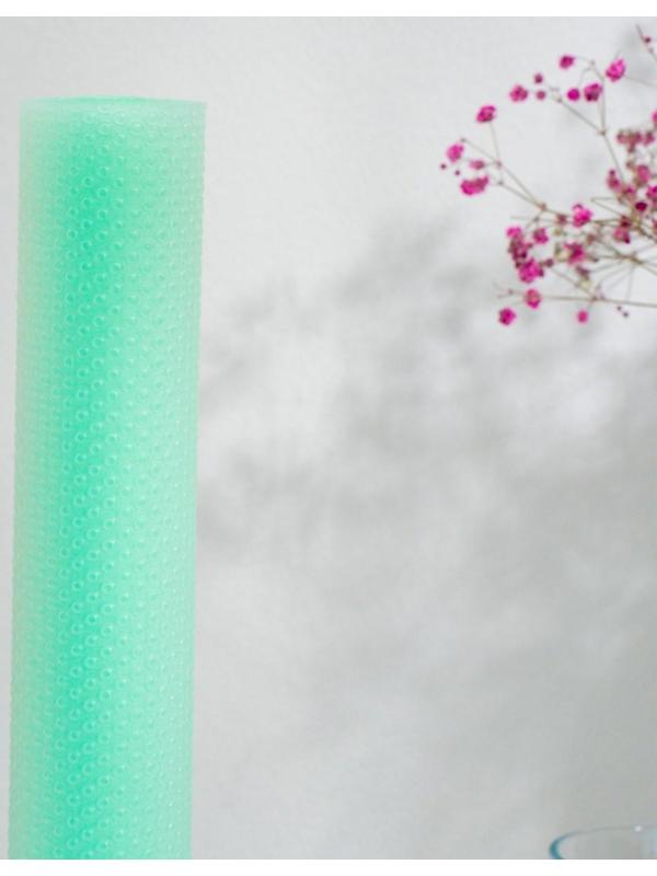 Коврик противоскользящий Доляна «Круги», 30×150 см, цвет прозрачный зелёный