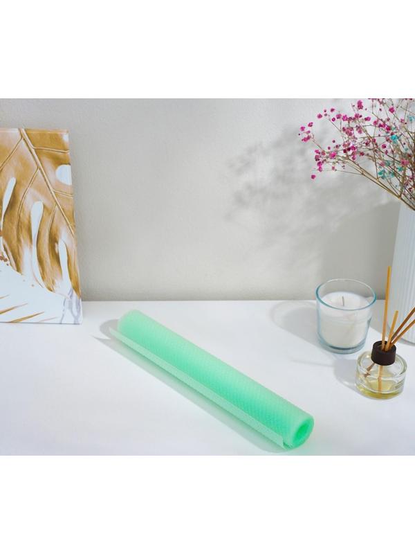 Коврик противоскользящий Доляна «Круги», 30×150 см, цвет прозрачный зелёный