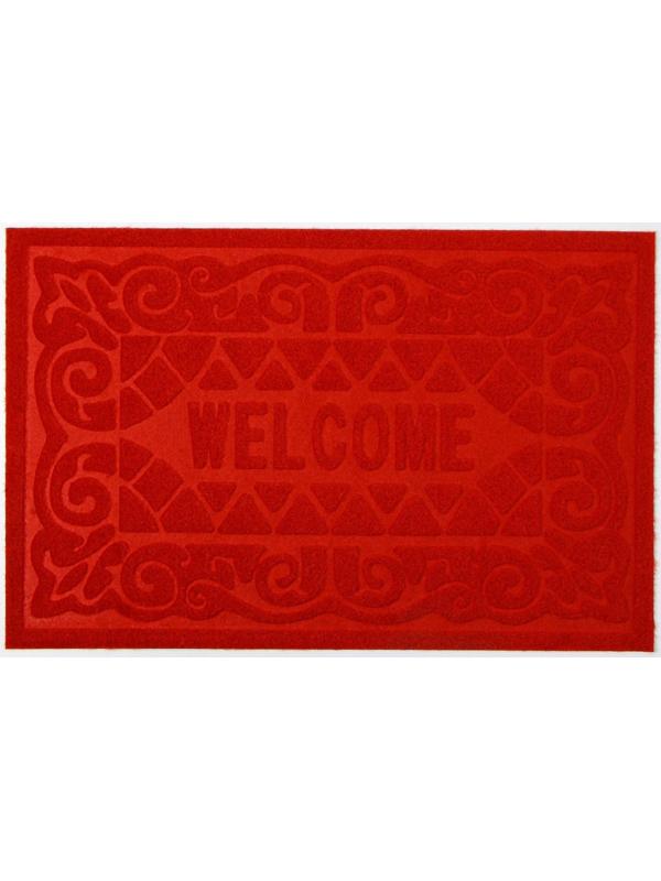 Коврик влаговпитывающий придверный без окантовки Доляна «Welcome. Вензеля», 38×59 см, цвет МИКС