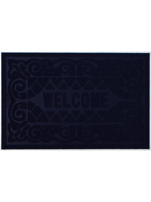 Коврик влаговпитывающий придверный без окантовки Доляна «Welcome. Вензеля», 38×59 см, цвет МИКС
