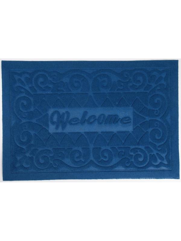 Коврик влаговпитывающий придверный без окантовки Доляна «Welcome. Вензеля», 38×59 см, цвет МИКС