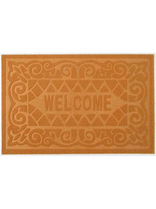Коврик влаговпитывающий придверный без окантовки Доляна «Welcome. Вензеля», 38×59 см, цвет МИКС