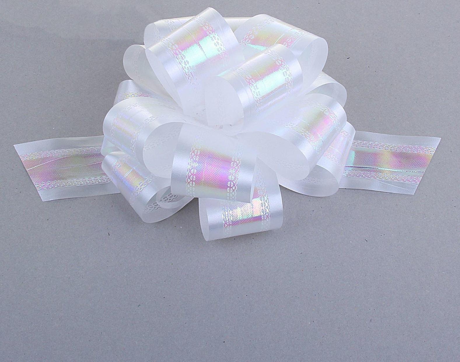 Бант-шар №5 перламутровый, цвет белый