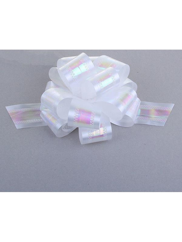 Бант-шар №5 перламутровый, цвет белый