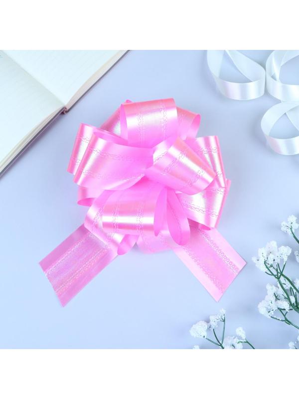Бант-шар №5 перламутровый, цвет розовый