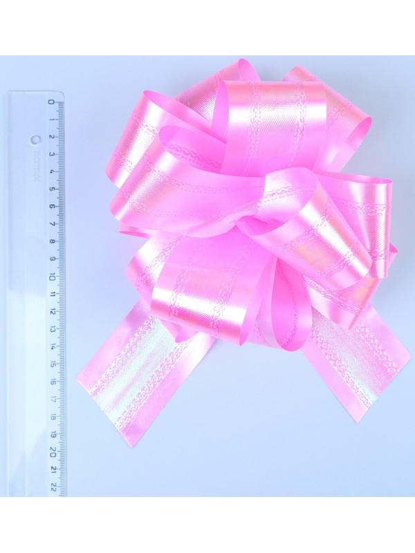 Бант-шар №5 перламутровый, цвет розовый