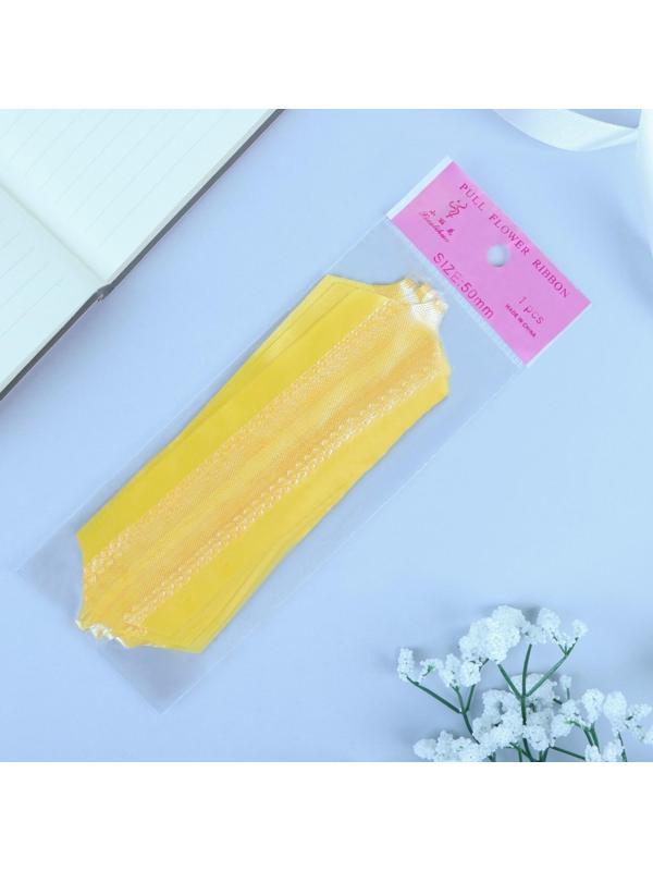 Бант-шар №5 перламутровый, цвет желтый