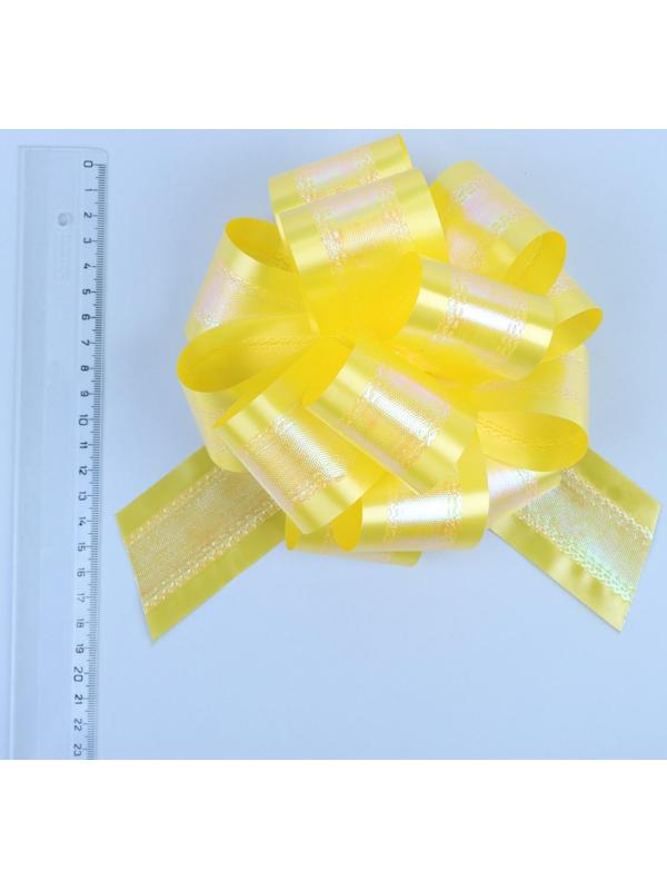 Бант-шар №5 перламутровый, цвет желтый