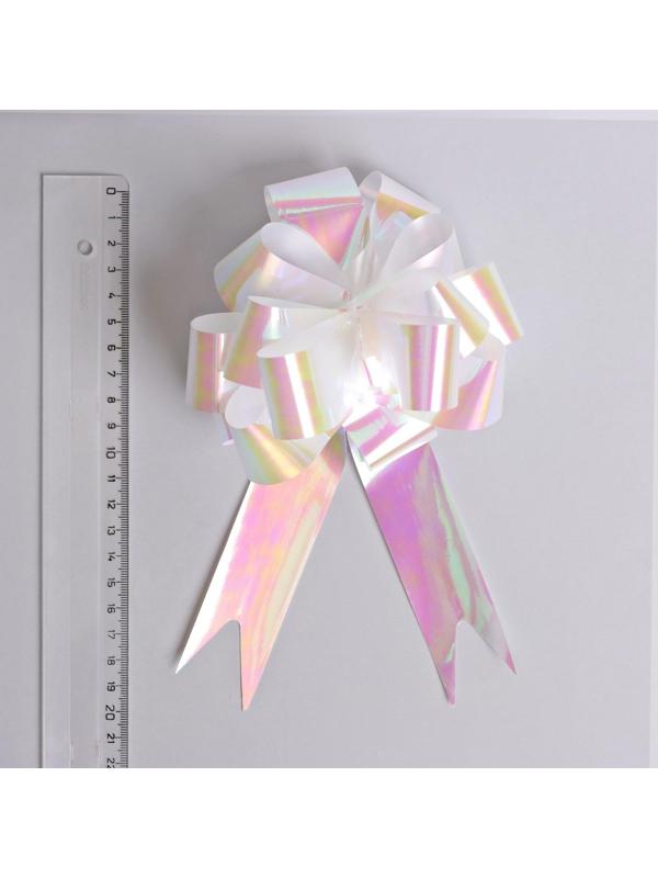 Бант-шар №3 перламутровый, цвет белый