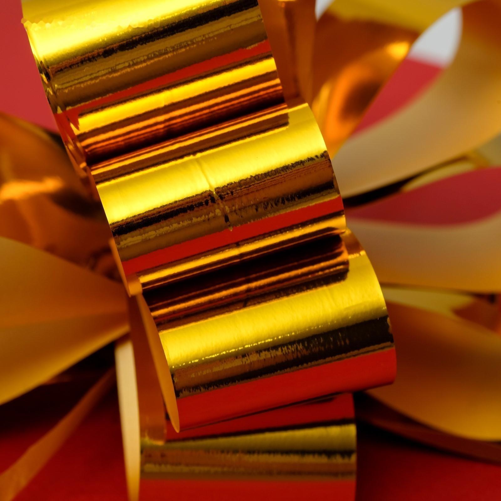 Бант-шар №3 металлик, цвет золото