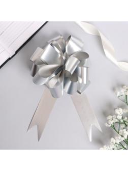 Бант-шар №3 металлик, цвет серебро