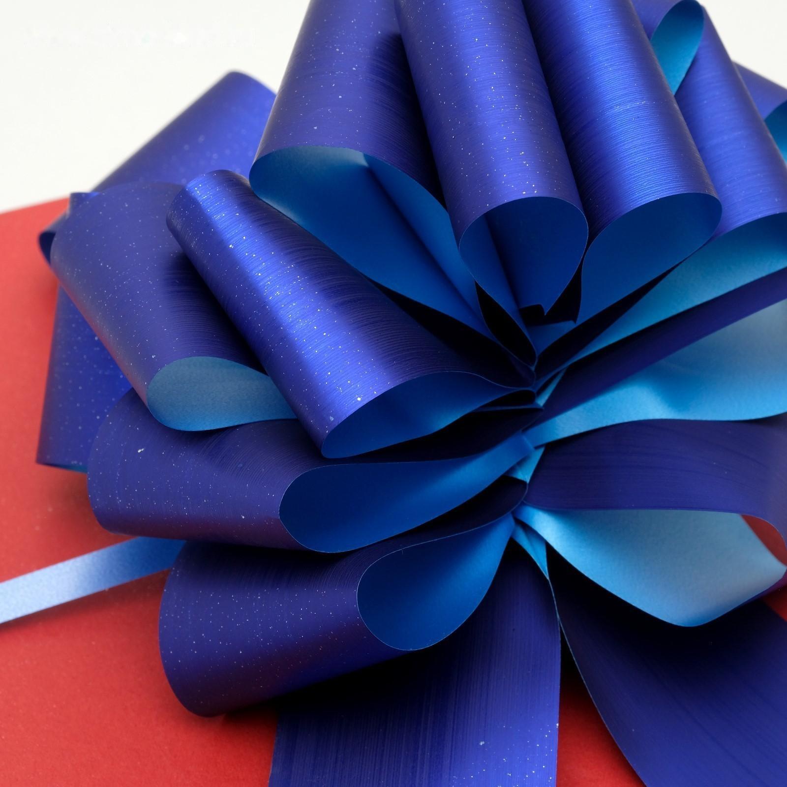 Бант-шар №5 металлик, цвет синий